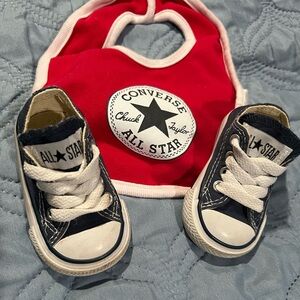 Converse all star baby shoe and bib set, classic Chuck